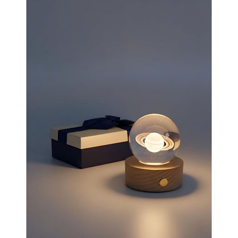 Lampe Decoration Chambre 3D Saturn – Veilleuse LED Rechargeable USB – Deco Maison Salon, Lampe de Chevet – Cadeau Original pour Adulte, Enfant & Ado, Lumière Ambiance Douce (1/5)