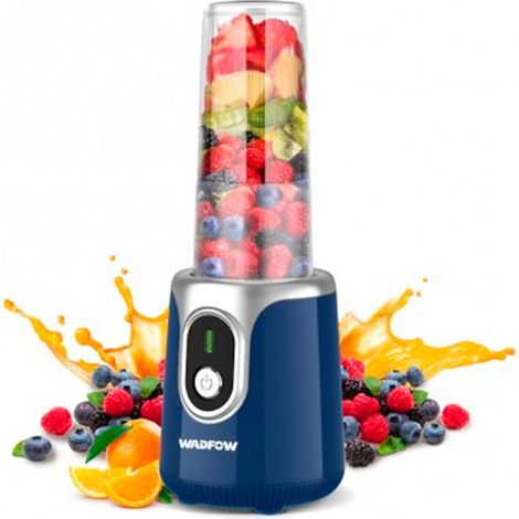 Licuadora de pie inalámbrica WADFOW 500 ml, 120 W, cuchillas de acero inoxidable, antideslizante