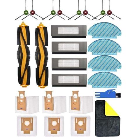 20 piezas de repuesto para los kits de accesorios ECOVACS DEEBOT N10+/N10 Plus, OZMO N8+/N8 Pro+ y T8+/T8 AIVI+/T9+: 2 cabezales de cepillo principales, 4 paños de mopa y 6 bolsas para el polvo. - Cre (1/2)