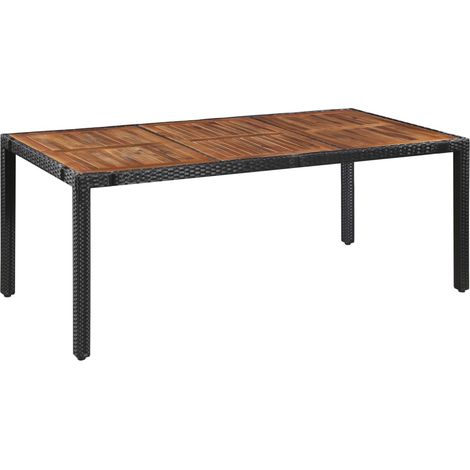 Ensemble à manger d'extérieur 9 pcs Mobilier de jardin résine tressée et acacia (1/5)