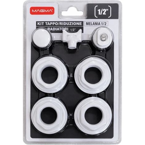 Tappo/riduzione per radiatori in alluminio in kit 1"x1/2" HIDROS