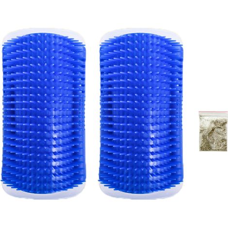 Brosse Auto-Nettoyage Pour Chat - Base En Plastique Écologique Et Soies En Caoutchouc Souple - Montage En Coin Mur Ou Meuble - 1 Pièce (1/5)