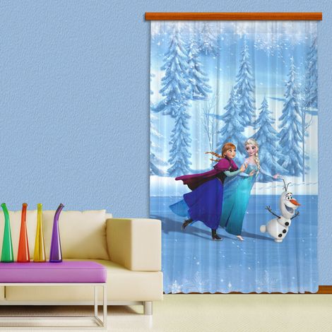 Rideaux La Reine des Neiges Glace Disney - Voilage : 140x245 cm (1/2)