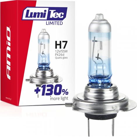 Lampadina alogena H7 12V 55W LumiTec limited +130% amio-02133 (1/3)