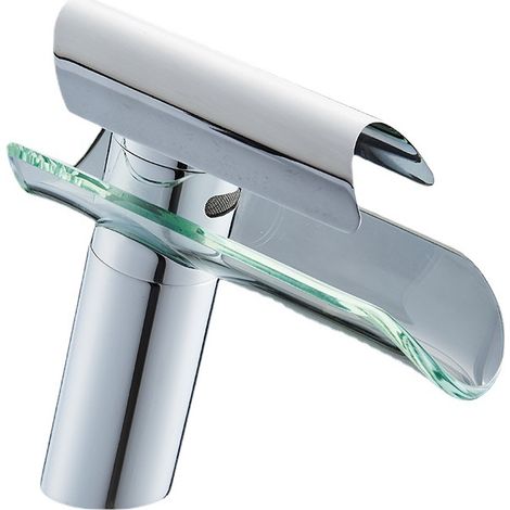 Robinet Cascade Pour Lavabo - Fonte En Laiton Massif - Raccord 3/8 Pouces - Verre Trempé - Système Céramique - 1 Pièce (1/5)