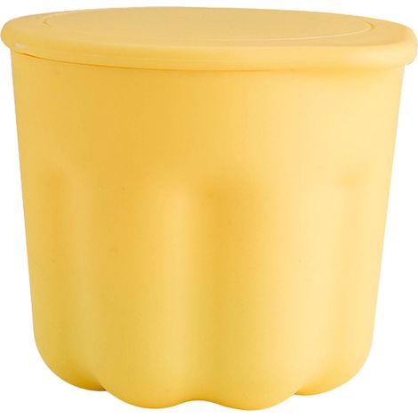 Tasse de nettoyage multifonction pour pinceaux de maquillage, bol en PP et TPR avec support de séchage, jaune. (1/5)