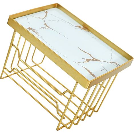 Porte-papier toilette mural PACKOVE doré, en fer et polypropylène, (1/5)