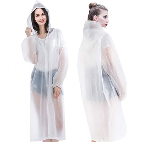 Imperméable - Compact et léger - Poncho long - Avec pagaies - 2 pièces - Unisexe - Transparent (1/5)
