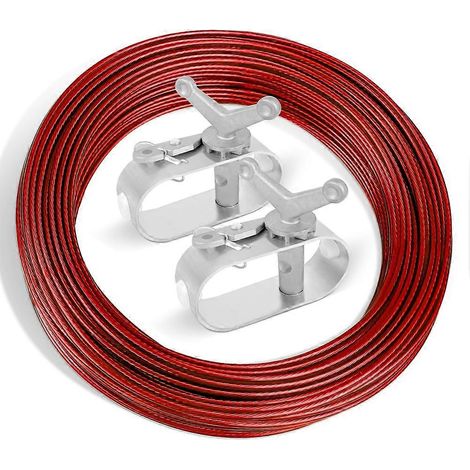 Câble de 30 m et 2 treuils pour couverture de piscine hors sol, adaptés à la fixation des couvertures de piscine hors sol. (1/5)