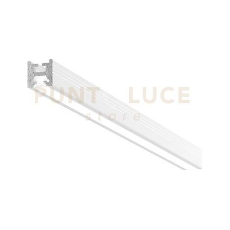 RIGA P - PROFILO IN ALLUMINIO SEZIONABILE PER INSTALLAZIONE PARETE/SOFFITTO/SOSPENSIONE PIU STAFFE CON DIFFUOSRE MT2 COLORE BIANCO