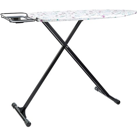 Planche à repasser avec repose-fer en forme de H, Taille moyenne, 122 x 38 cm - Noir, À fleur (1/4)