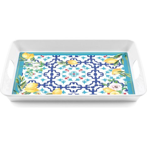 GUZZINI Vassoio Rettangolare con Manici Flower & Lemon Melamina Table Decor (1/2)