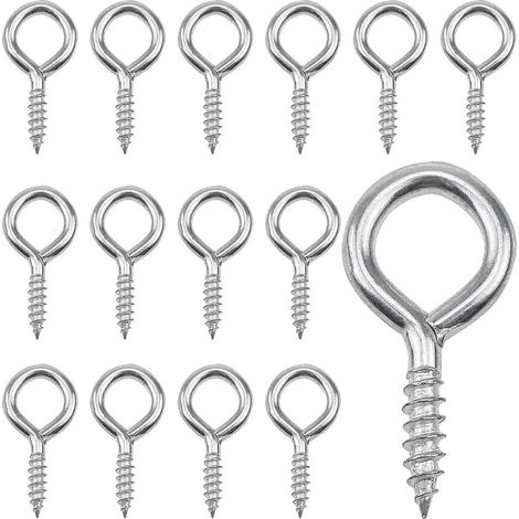 Lot de 60 Vis à œillets en Acier Zingué 4cm Piton à Visser Vis Auto (1/5)