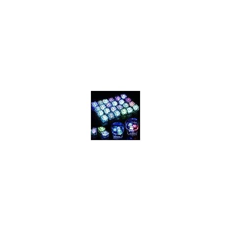 Lot de 24 glaçons lumineux à LED, réutilisables, clignotants avec lumière, pour mariage, fête, bar et club (1/5)