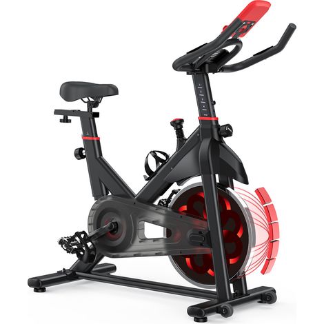 Magnetisches Heimtrainer-Fahrrad, 10 kg Schwungrad, 7 verstellbare Sitzpositionen und 5 verstellbare Armlehnenpositionen, mit Flaschenhalter
