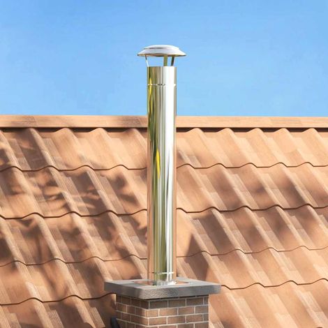 Chimney Extension Silver 25 x 25 x 132 cm Stainless steel vidaXL (1/5)