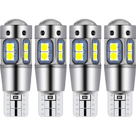 Bombilla LED T10 W5W para interior de coche, luz nocturna LED para matrícula, luces de posición laterales, luces de estacionamiento y luces de techo (4 unidades) (1/5)