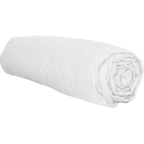 Drap housse en flanelle Blanc 140x190 cm