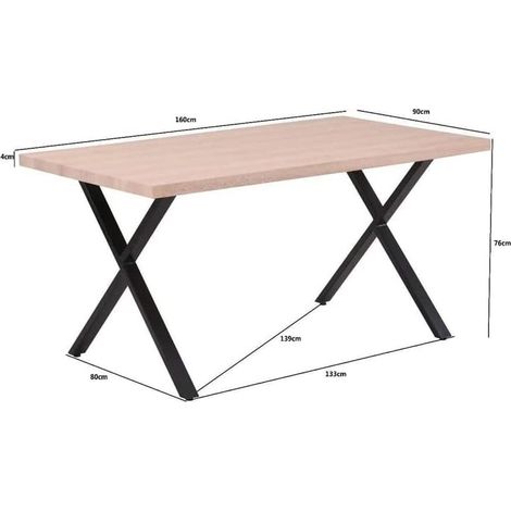 Tavolo da Cucina, Tavolo da Pranzo Rettangolare Marrone per la Casa 160x90x76 cm, Marchena
