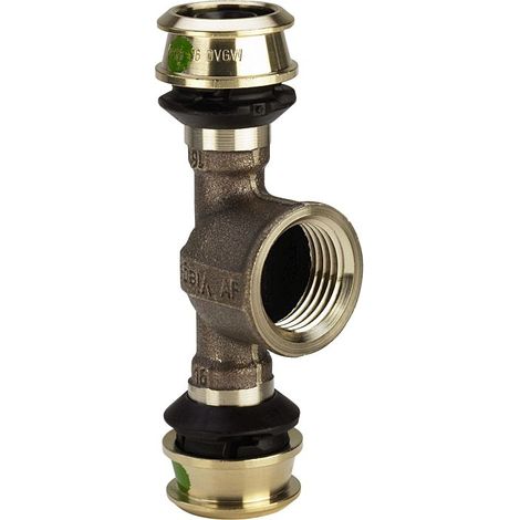 Viega Raxofix pièce en T 647155 25xRp 3 / 4x25mm, avec SC-Contur, bronze au silicium
