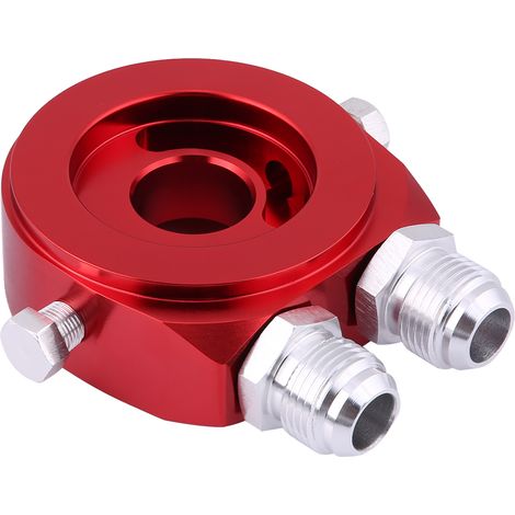Adaptateur de plaque sandwich pour refroidisseur de filtre à huile en aluminium M20 x 1,5, kit de refroidisseur d'huile 1/8 NPT rouge (1/5)