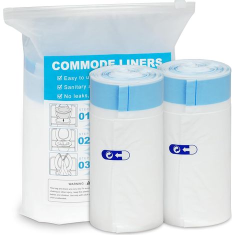 Paquete de 40 bolsas de 5340 cm para inodoro portátil, cubos para orinales, inodoros portátiles e inodoros superabsorbentes. (1/5)