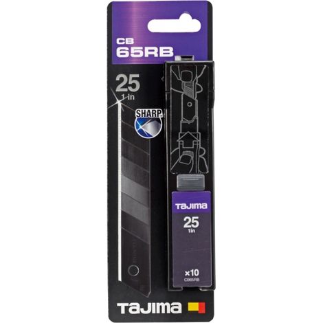 Tajima Cutterklingen Razar Black Blade 25 mm 10 Stk für Pappe Leder Tapete Folie
