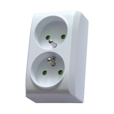 Enchufe doble Ospel gn-2bzp/00 superficie 16A 250V