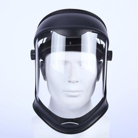 1x Masque de protection, visière polycarbonate, double sangle, rembourrage mousse, pour meulage et industrie (1/4)