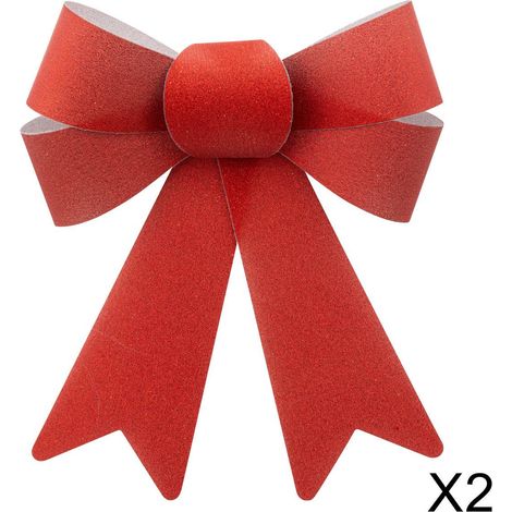 Dekoration Schleife Pailletten Kleines Modell x 2 14x18cm rot - Feeric lights & christmas