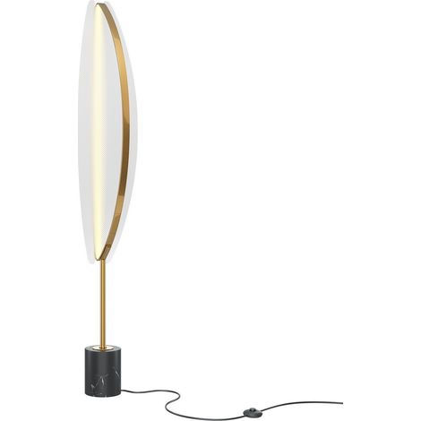 Maytoni Breeze Lampadaire LED moderne intégré à intensité variable en laiton 3000 K 1980 lm abat-jour en acrylique