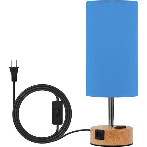 Yuiboo Petite lampe de table bleue pour chambre à coucher, bureau (1/5)