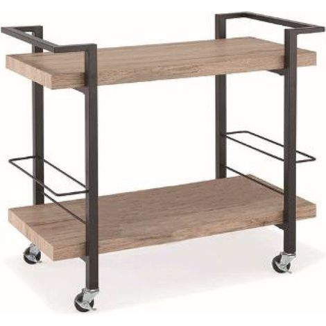 Desserte, mobile contenitore di design per cucina o sala da pranzo TROLLEY. Colori legno e nero