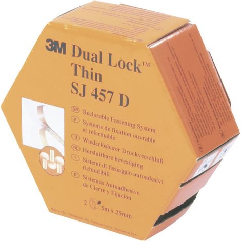 3M SJ 457D Dual Lock Bande auto-agrippante à coller tête de champignon (L x l) 5000 mm x 25 mm trans