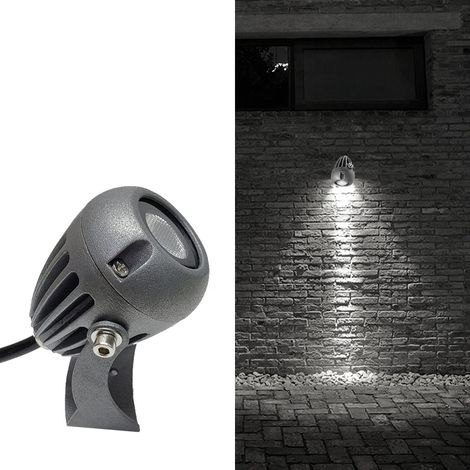 Projecteur LED extérieur (12 W - Blanc froid) pour jardin, aménagement paysager, hôtel et maison. Éclairage RGB blanc chaud/froid, 220 V, étanchéité IP67. (1/5)