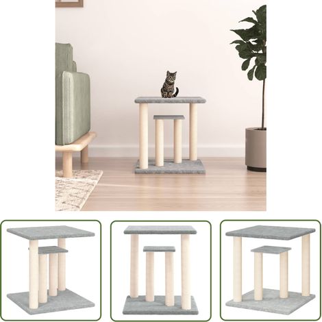 Arbres à chat, Arbres de grattage Jeux Chats, Maison pour Chat avec plates-formes gris clair 50 cm LKOWF60665 (1/5)