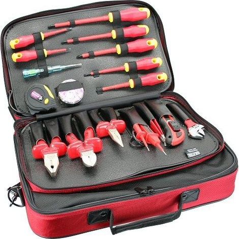 Inline Profi sac à outils professionnel rouge 18 pièces (1/3)
