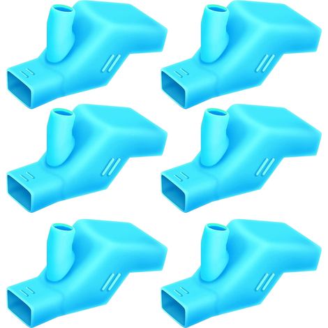 Lot de 6 rallonges de robinet en silicone pour le lavage des mains des enfants et des tout-petits, bleu (1/5)