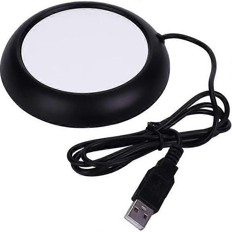 Chauffe-tasse USB imitation bois, sous-tasses chauffantes pour boissons chaudes, idéal pour le bureau (thé/café), noir. (1/5)
