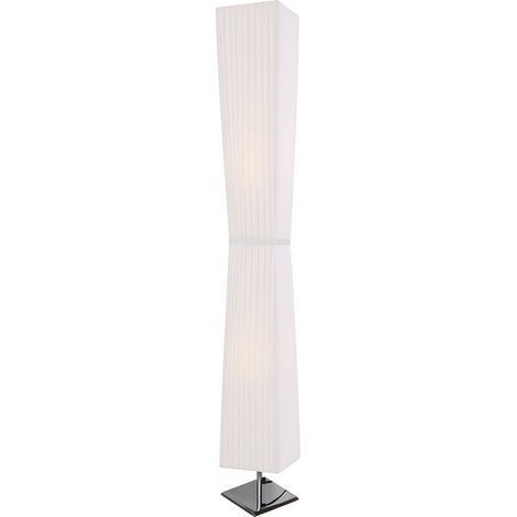 Lampadaire Design Art Déco Carré 120 cm avec Abat-Jour Plissé en Latex et Socle Acier - PANGIVO