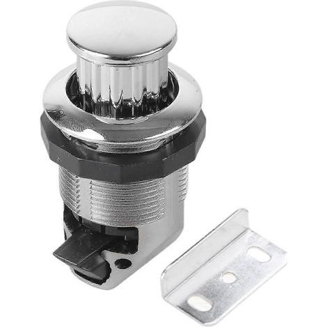 Mini verrou de porte à bouton-poussoir pour armoire, loquet de porte chromé doré pour placard et tiroir de camping-car ou caravane, loquet à ouverture par pression avec fonction de verrouillage, compa (1/5)