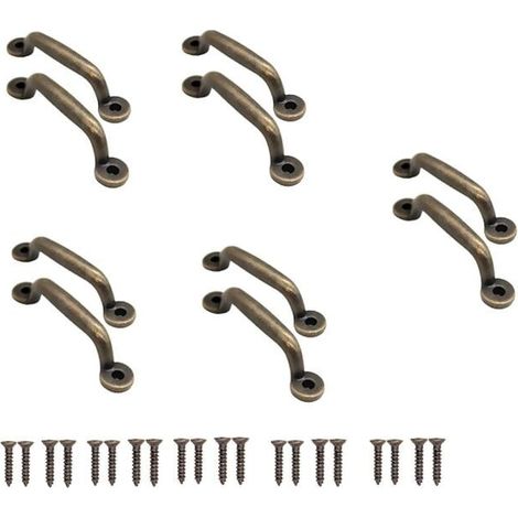 10 tiradores de bronce antiguo para cajones de muebles corredizos, cómodas, aparadores, 90 x 22 mm