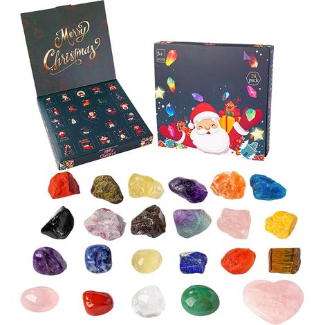 Adventskalender  Weihnachtscountdown mit natürlichen Mineralien für Jungen, Mädchen, Erwachsene, Wohnzimmer, Schlafzimmer, Tisch, Partys, Schreibtisch (1/5)