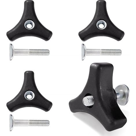 4 Ensembles Bouton de Poignée de Tondeuse à Gazon Écrou Boulon, Poignée Triangulaire de Fixation pour Tondeuse à Gazon, Outils de Jardinage (1/5)