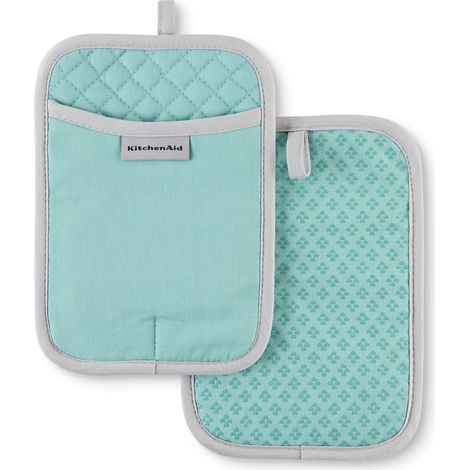 KitchenAid Asteroid - Set di 2 presine, 17,8 x 25,4 cm, Aqua Sky (1/5)
