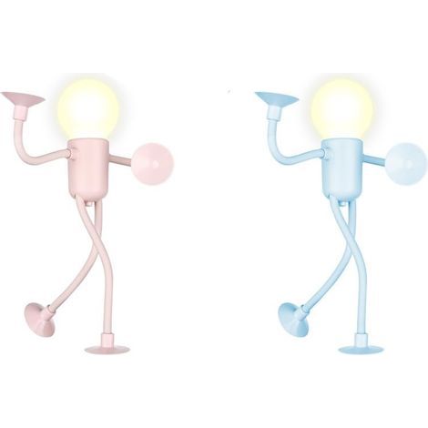 2 veilleuses créatives -L'homme à l'ampoule rose +L'homme à l'ampoule bleue (1/5)
