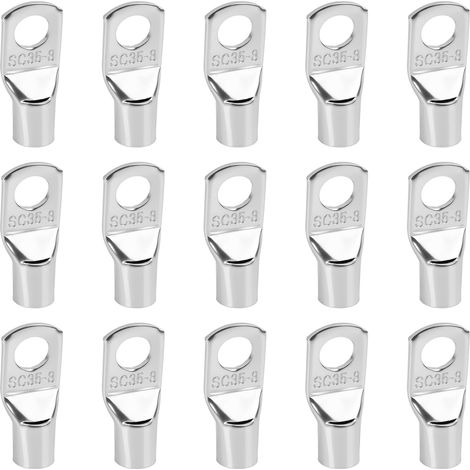 Cosses de Câble 35 mm² M8, Cosses Électriques, Cosse Électrique Non Isolée en Cuivre Épais, Surface Étain, Cosse Batterie Résistante à l'Oxydation pour Connexions Puissance et Automobiles (1/5)
