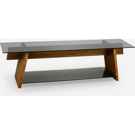 TV-Rack aus gehärtetem Glas und massivem Holz TV201 (1/5)