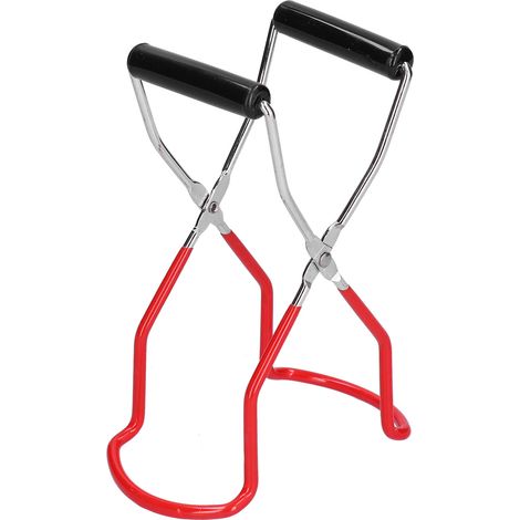 Pince à bocal multifonction en acier inoxydable et PP, antidérapante et antibrûlure, pour plat et vaisselle, outil de cuisine rouge