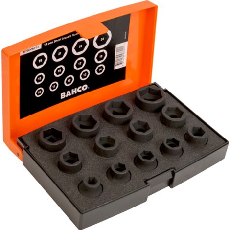Bahco Satz ultrakurze 1/2-Kraft-Bit-Steckschlüssel, Vierkantantrieb, 1/2 - 13-tlg.